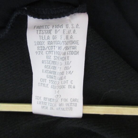 Carole Little Sweater Womens Sz 14 Ribbed Front Moto Jacket Cropped Button Black - Picture 5 of 10